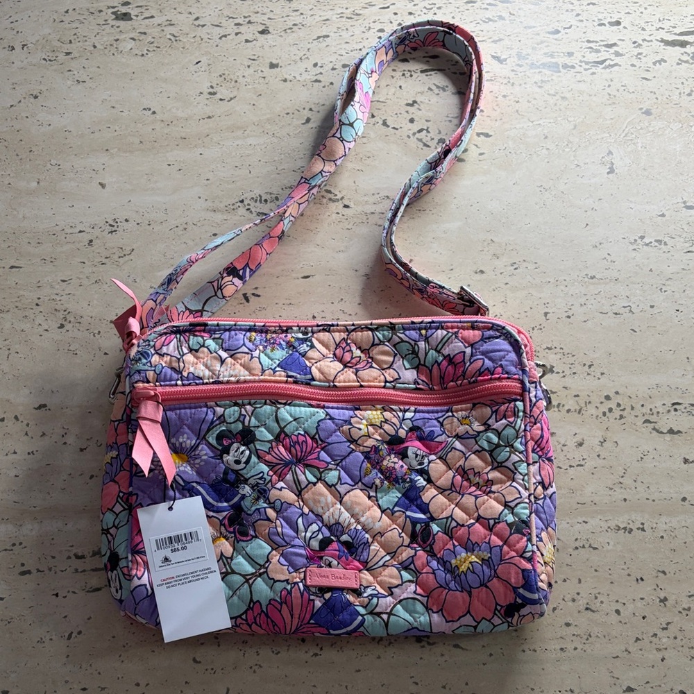 Vera Bradley X Disney Minnie’s Garden Party Triple Compartment Crossbody